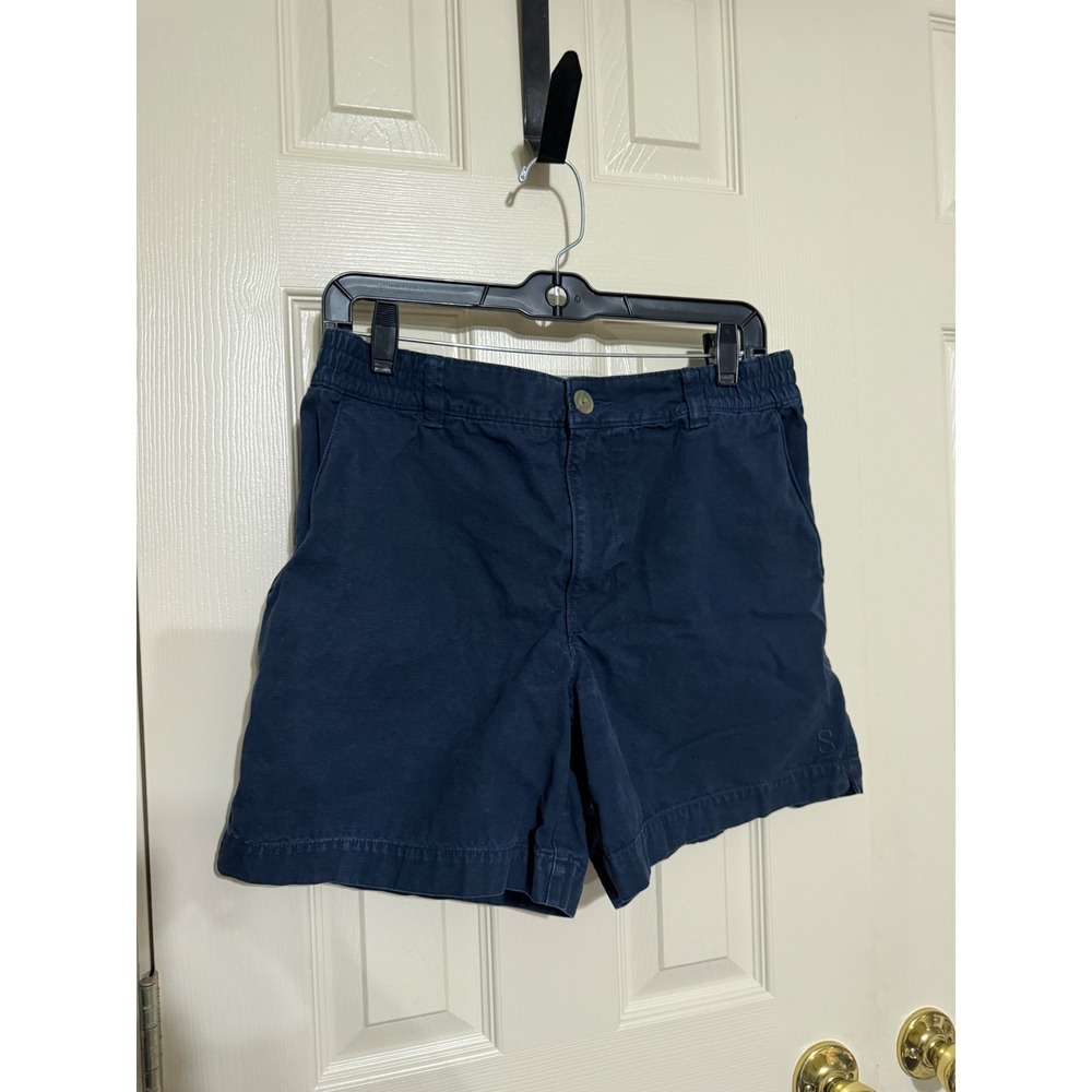Southern Proper Mens PC Short Navy Blue Cotton Elastic Back Chino Shorts Size S